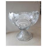 (1) Vintage Glass Punch Bowl w/ (12) Glass Cups &