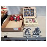 Assortment Of Vintage Christmas Balls & (2) Metal