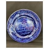 Flow Blue , Baltimore & Ohio Railroad Plate by