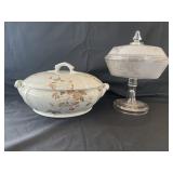 Tureen, "Rosalind Sprays" & Compote, Glass Tulip