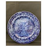 Flow Blue Plate "La Grange the Residence of the