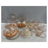 (20) Pieces of Pink Depression Glass