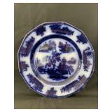Flow Blue Plate "Chapoo by J. Wedgwood, 9 1/4"
