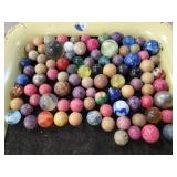 Tray Of Assorted Vintage Marbles