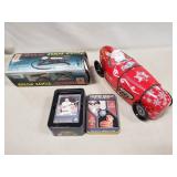 Tin w/ Baseball Cards, Candy Tin & Foot Air Pump