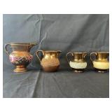 4 Small Copper Luster Creamers