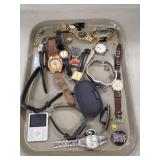 Tray Of Assorted Jewelry, Watches, Pins & More