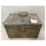 Antique Metal Lunchbox With Pair Of German
