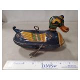 (1) Vintage Mechanical Tin Wind-Up Swimming Duck