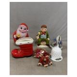 Lefton Santa Shoe w/Christmas Items