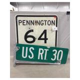 (2) Metal Road Signs
