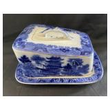 Flow Blue Covered Cheese Plate,