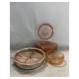 (9) Pieces of Pink Depression Glassware