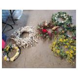 (9) Assorted Decorative Wreaths & (2) Plastic