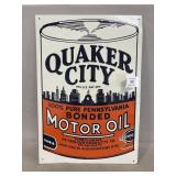 Quaker City Motor Oil Metal Sign