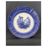 Flow Blue Plate, "Grecian Scroll", by T. J. & J.