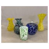 (5) Pieces of Art Glass