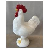 Milk Glass Covered Rooster