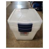 (4) Plastic Storage Containers w/ Only One Lid