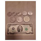 (1) U.S. Two Dollar Bill, (3) U.S. Eisenhower One