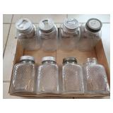 Box Of (8) Vintage Square Art Deco Glass
