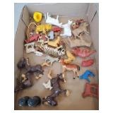 Tray Lot Of Assorted Plastic Animals & More