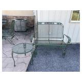Outdoor Loveseat Glider w/Side Table