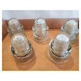 (5) Vintage Glass Electrical Insulators