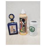 (1) EMPTY Decanter & (2) Beer Steins