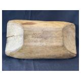 Dated 1863 Carved Trough/Bowl. Cracked