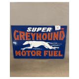 Heavy Porcelain Enamel GreyHound Motor Fuel Sign