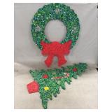 (2) Vintage Plastic "Popcorn" Christmas