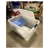 (1) Storage Tote w/ Small Lids Inside
