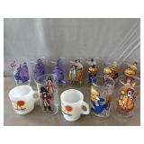 10 McDonalds Collectors Glasses & 2 Mugs