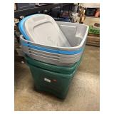 (7) Storage Totes w/ (2) Lids