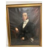 Early Oil on Canvas Painting of Gentleman, 37" X
