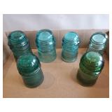 (6) Vintage Glass Electrical Insulators