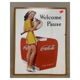 Coca Cola Sign, 16" X 12 1/2", Tennis Player at