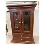Cherry Wood Jewelry Cabinet. 3 Drawers, Ring