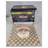 (10) Classic Rock DVDs & (1) "Kiss" 45 Record