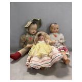 (3) Vintage Composition Dolls