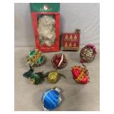 Beaded Christmas Ornaments With Copper Angel Hair