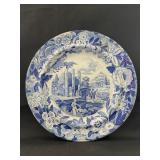 Flow Blue Plate "Temple Serahis", DCM Pottery,