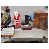 Box Lot Of Assorted Items Including A Santa