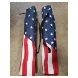 (2) American Flag Bag Lawn Chairs