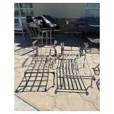 (2) Outdoor Metal Chaise Lounge Chairs