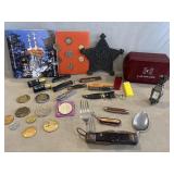 Pocket Knives, Russian Coins, Camping Knife,