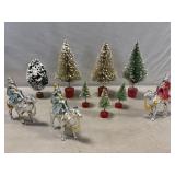 Mini Brush Christmas Trees Plus Wise Men on