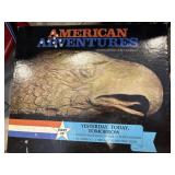 Box Lot With American Adventures Game, Decanters,
