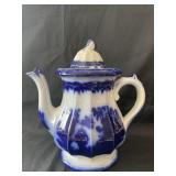 Flow Blue Coffee Pot, 10" Overall, Lid May Not